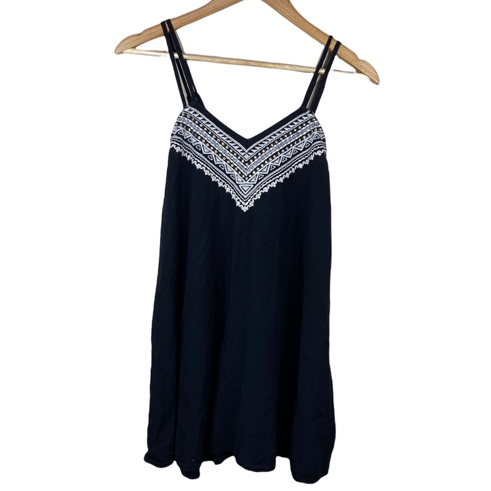 American Eagle Black Spaghetti Strap Boho Mini Dress Womens Size XXS